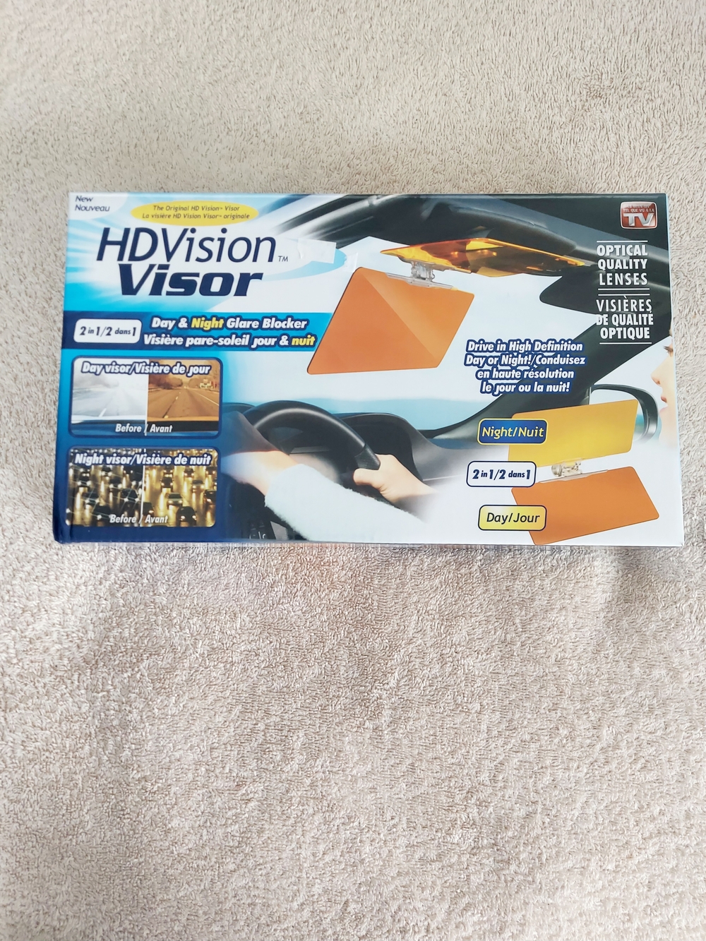 As Seen On TV HD Vision Day & Night Glare Blocker Clip On Car Visor Neutral